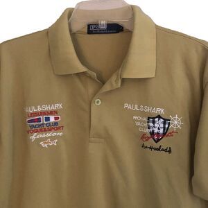 Ralph Lauren Polo Shirt Mens L Paul & Shark Colab Embroidered Royal Yacht Club